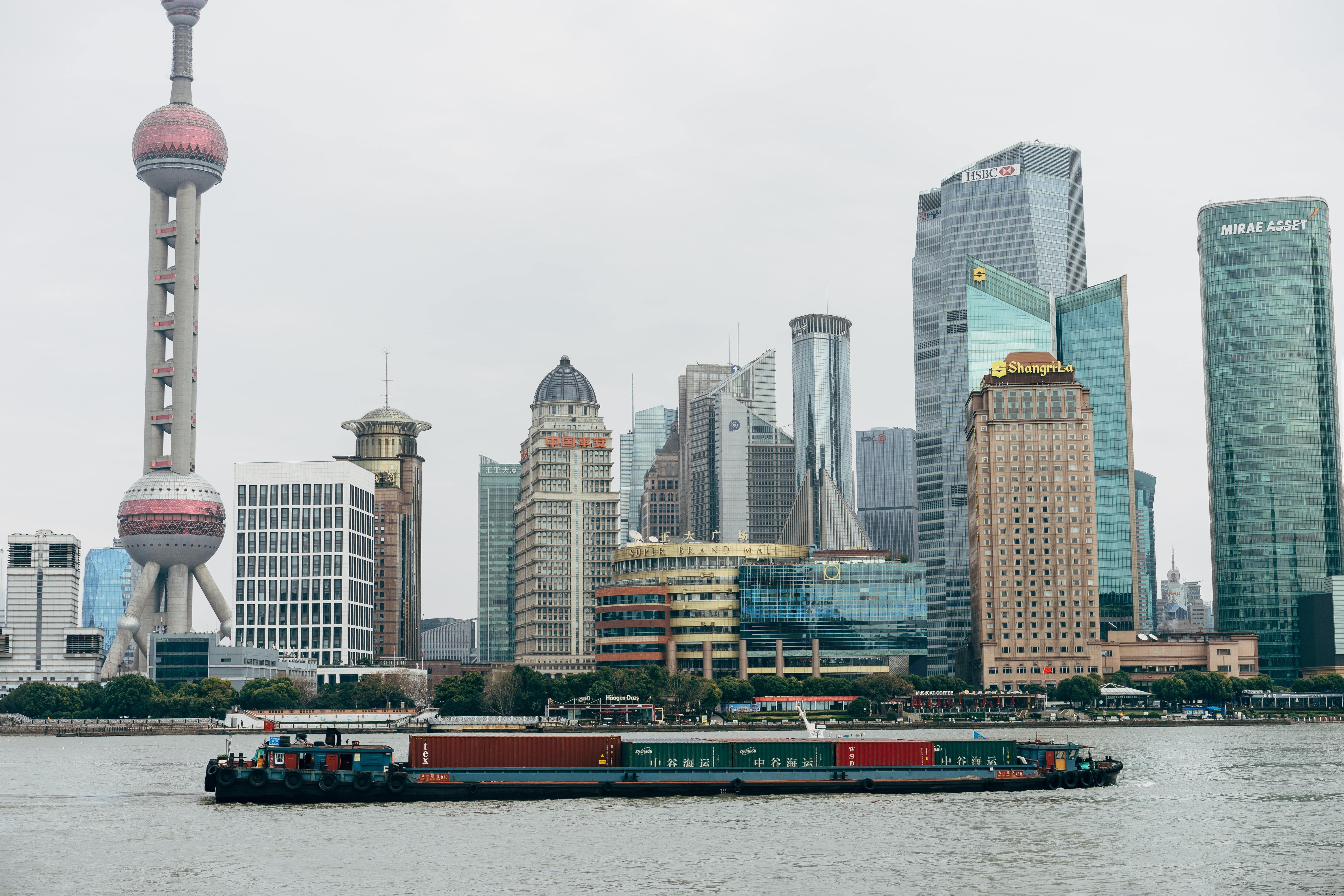 Foto do horizonte de Pudong em Xangai 