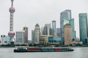 Foto do horizonte de Pudong em Xangai 