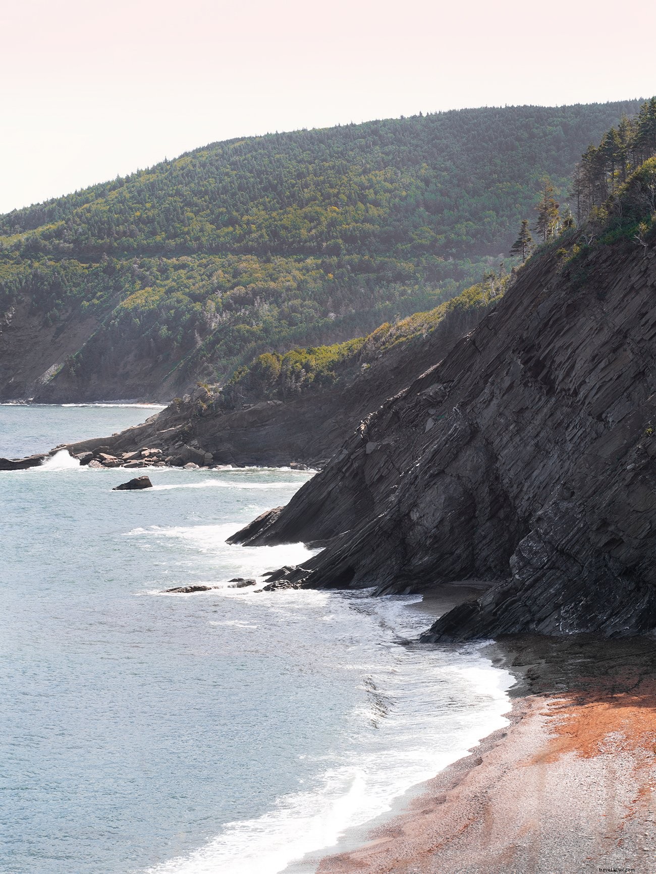 Onde bianche che tracciano la foto della linea di riva 