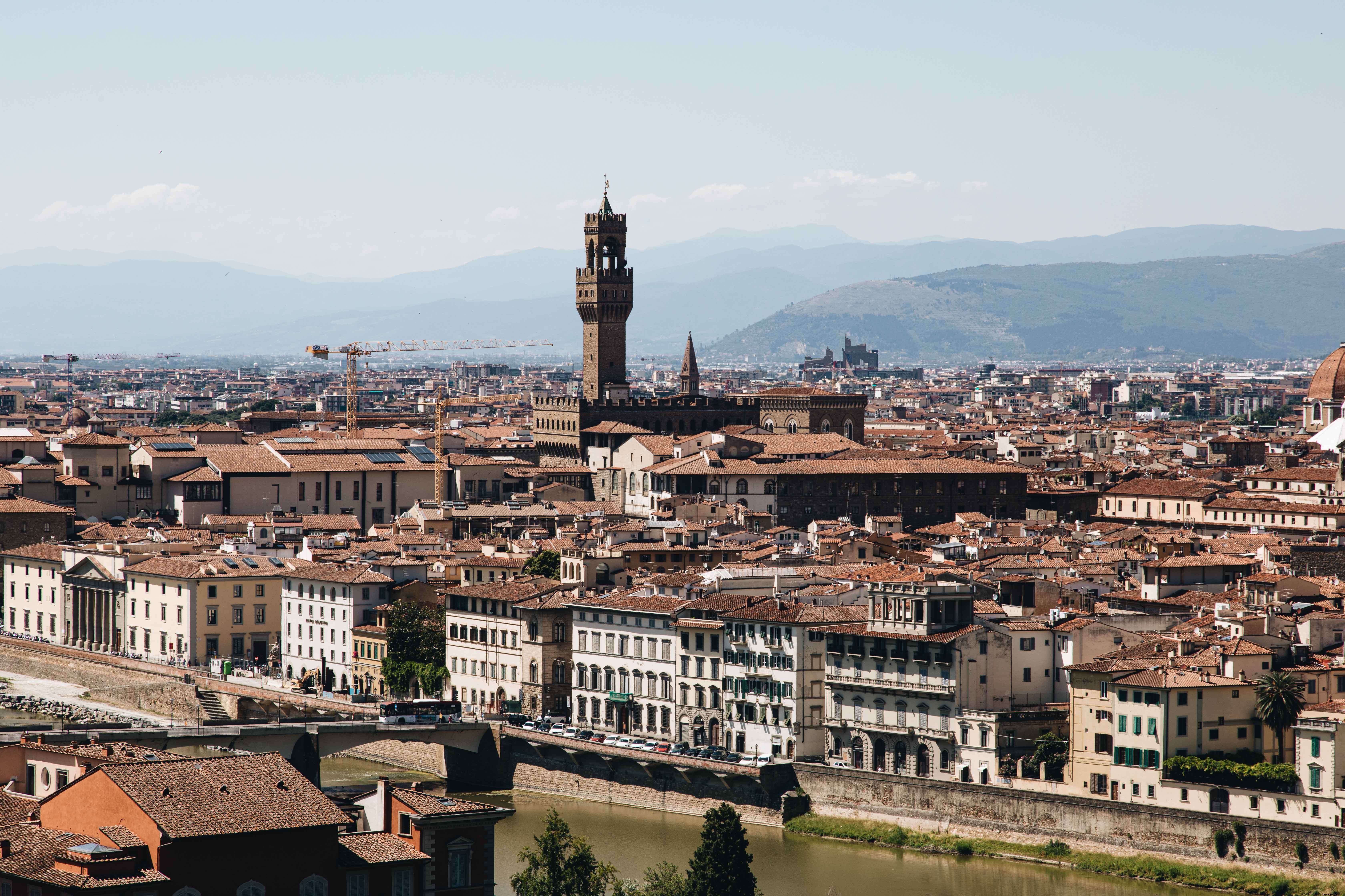 Foto de uma paisagem urbana italiana em Florença 