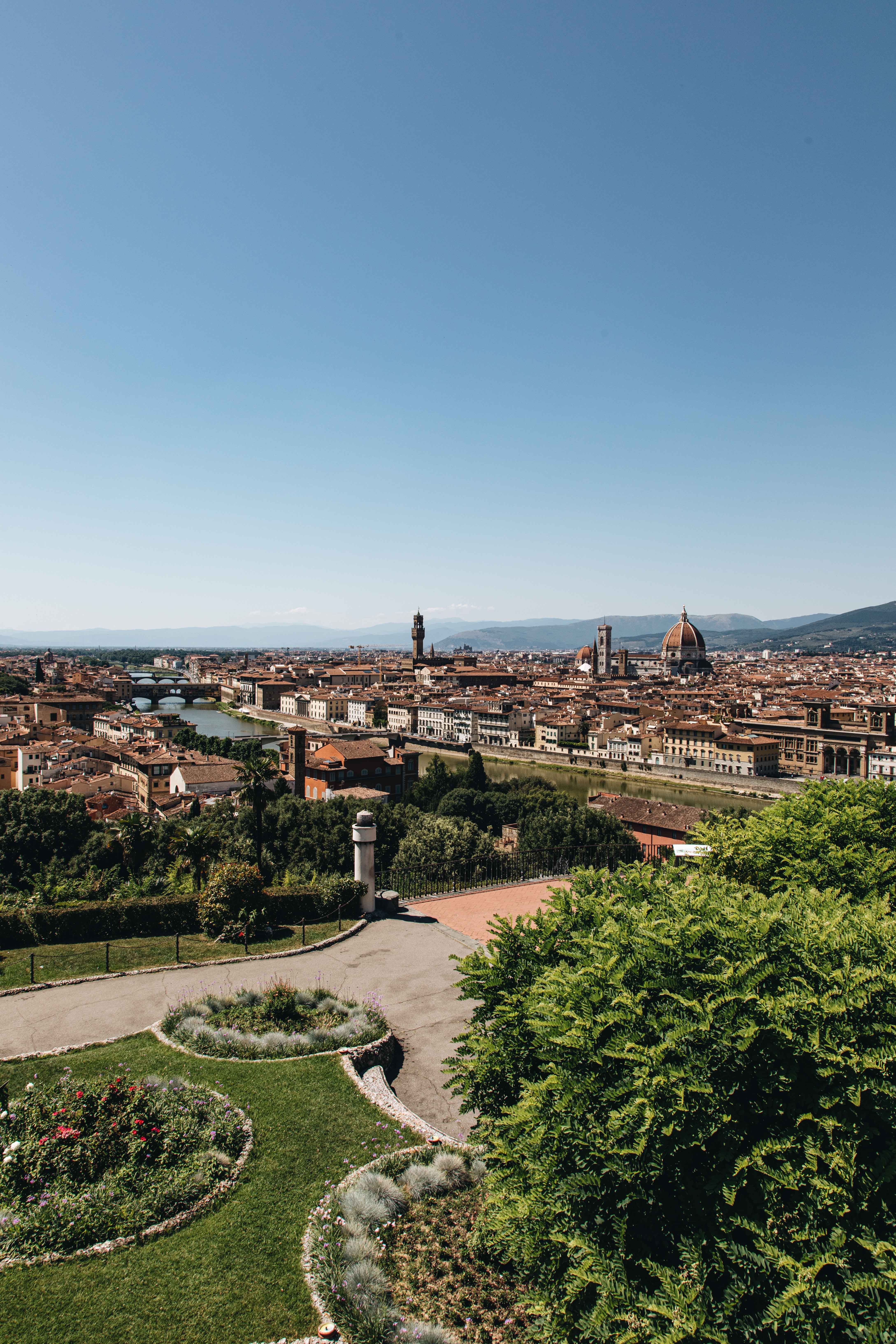 Foto da cidade de Florença e do Guarden 