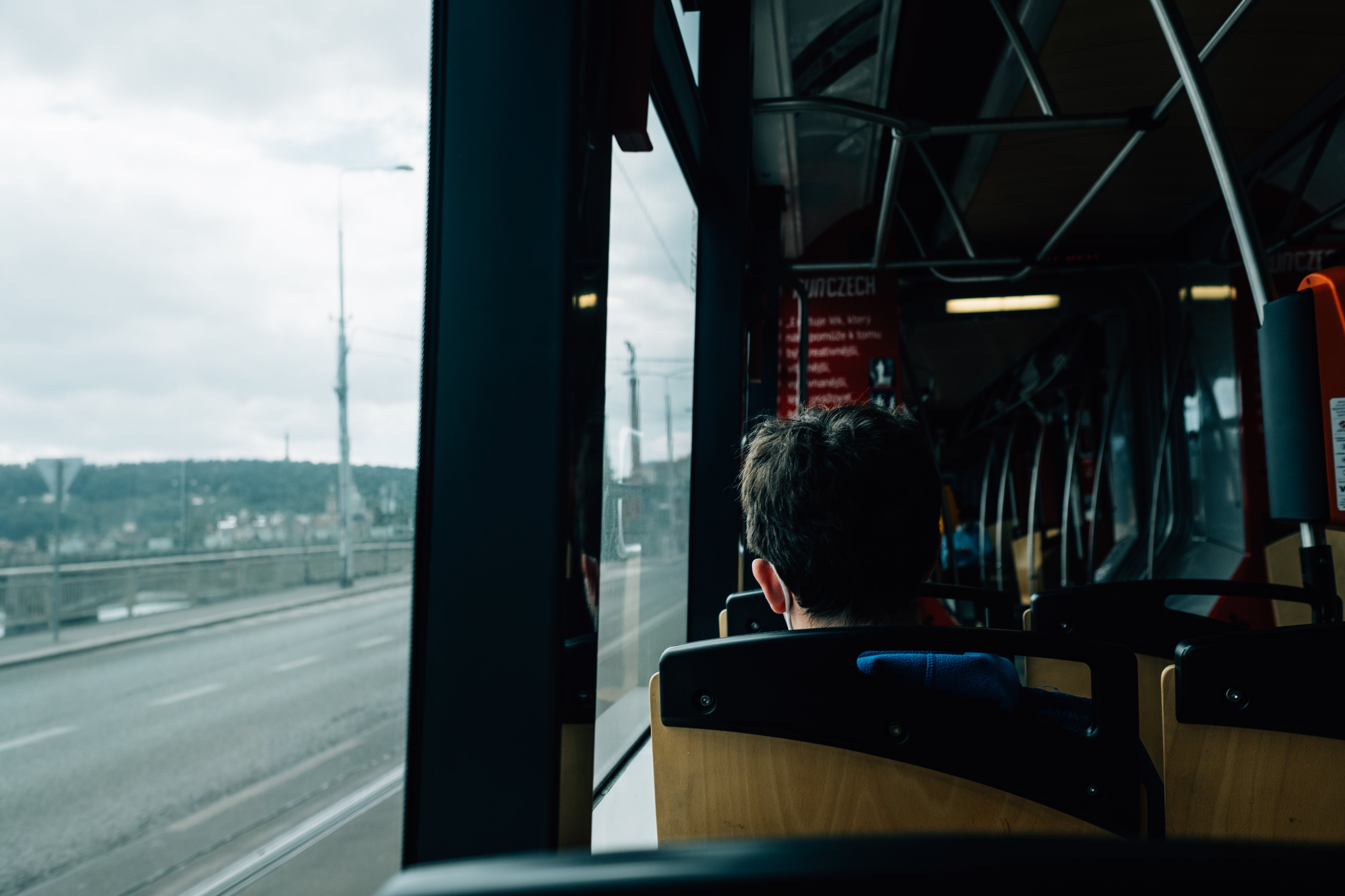 Foto de la vista desde un asiento de autobús Foto 