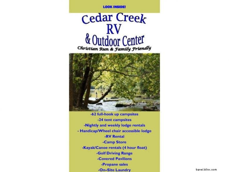 Cedar Creek RV e centro ao ar livre 