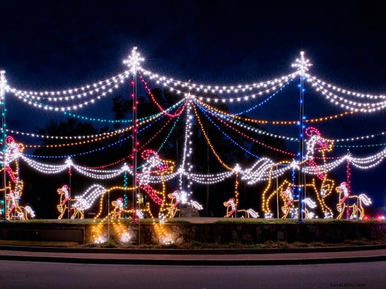 Spectacle de lumière au bord du lac de Margaritavilles 