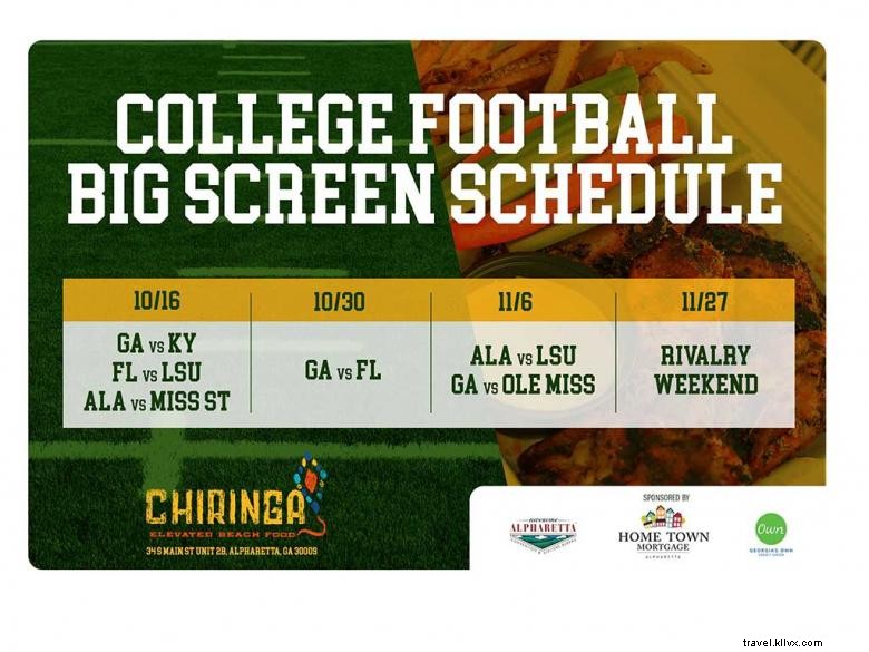 Home Town Mortgage presenta los días de partidos de fútbol americano universitario en la pantalla grande en CHIRINGA 