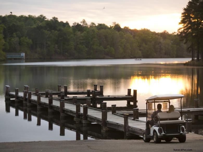 Chemins de voiturette de golf à travers Peachtree City 