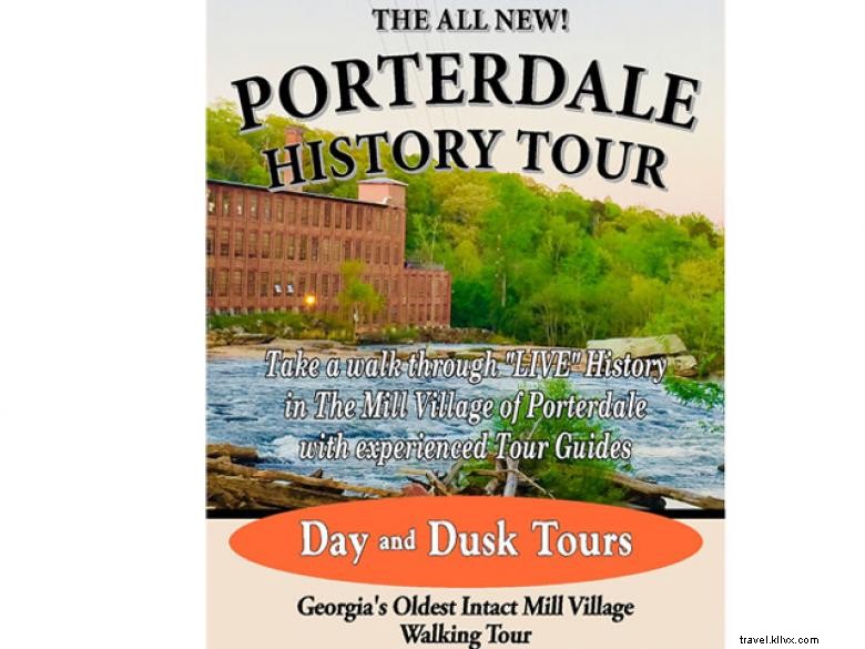 Porterdale histórico, Caminando, Tours en caravana y tranvía 