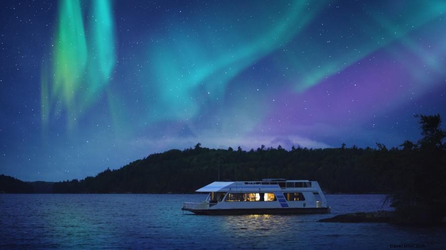 Le ciel stellaire et les aurores boréales illuminent l État de l étoile du Nord 