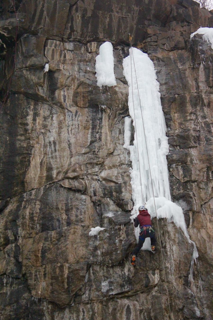 Faça escalada no gelo em Minnesota 
