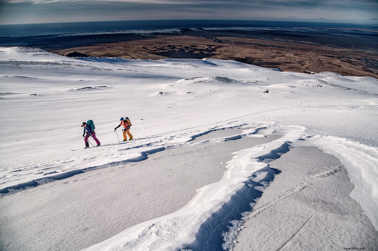 Aventuras de esqui entre fogo e gelo 